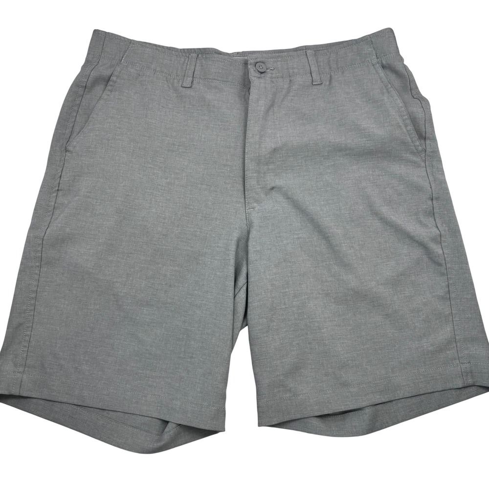Bolle Golf Tech Mens Gray Performance Shorts Size 34 Heathered Flat Front